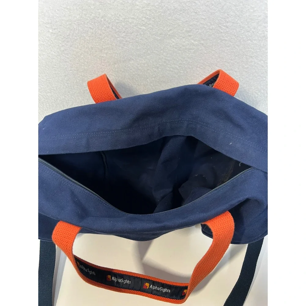 Warden Brooks AlphaSights Navy Blue Canvas Duffel Bag Made in USA Gym Travel